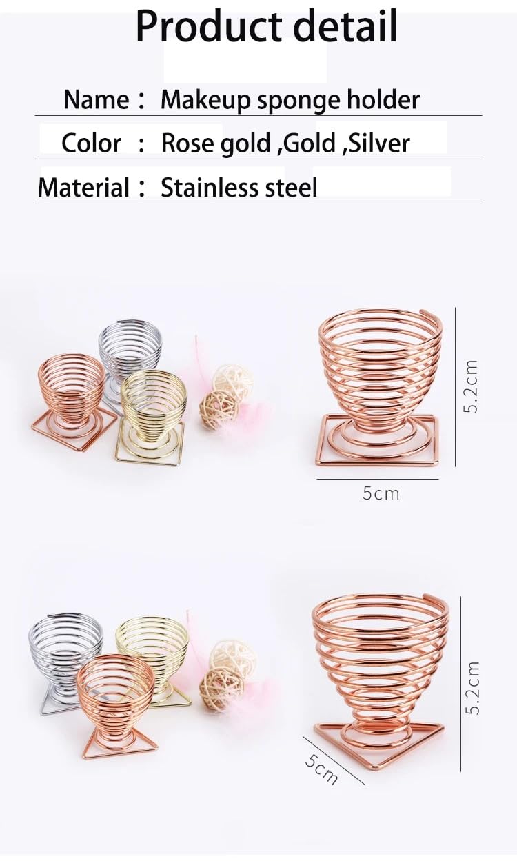 Luxurious 3 Piece Stainless Steel Beauty Blender Sponge Holder