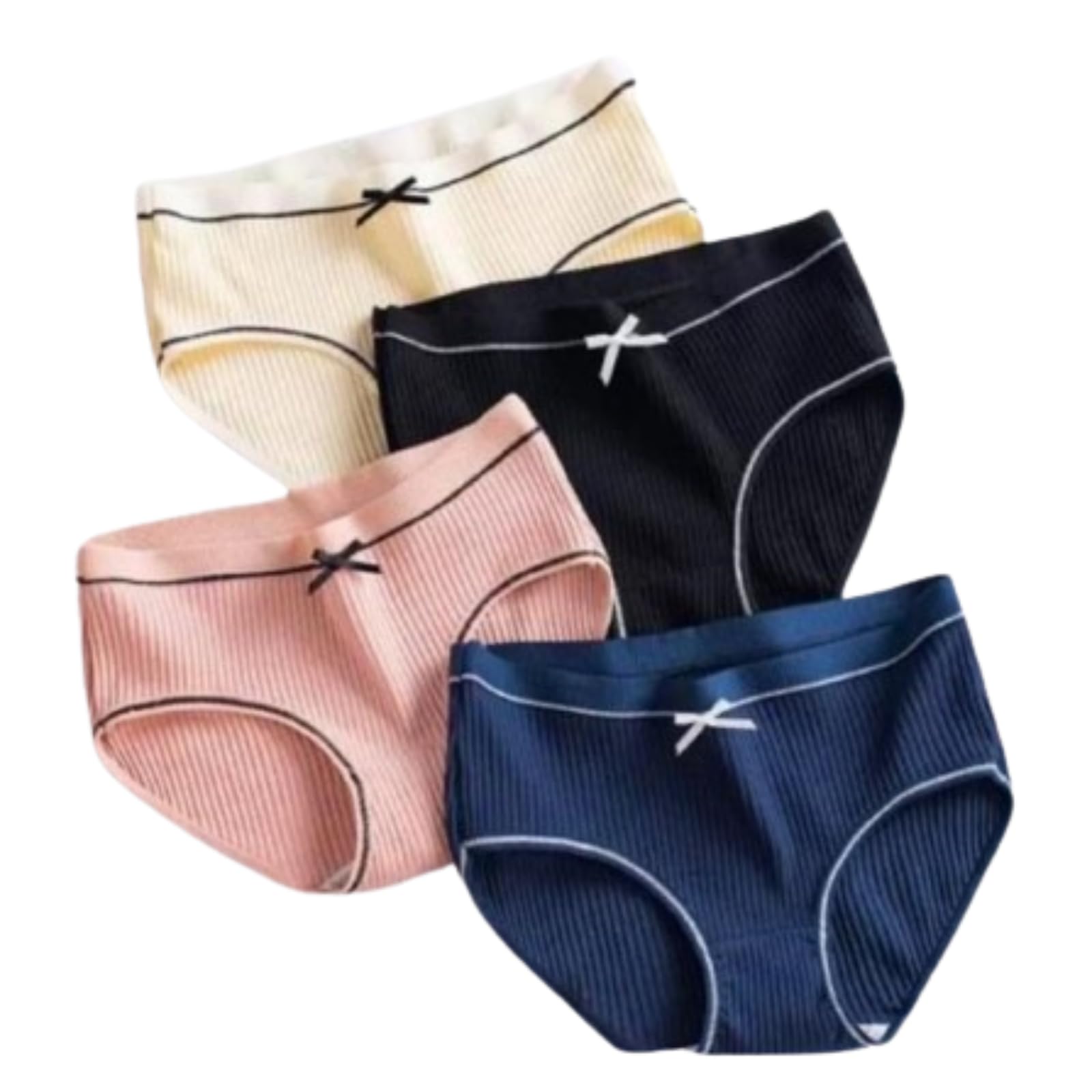 Adina Claim Women's Cotton Panty Set | Soft & Breathable High Waist Underwear | Seamless & Full Coverage Briefs | Innerwear for Women | Pack of 4 Comfortable Cotton Panties-image-48