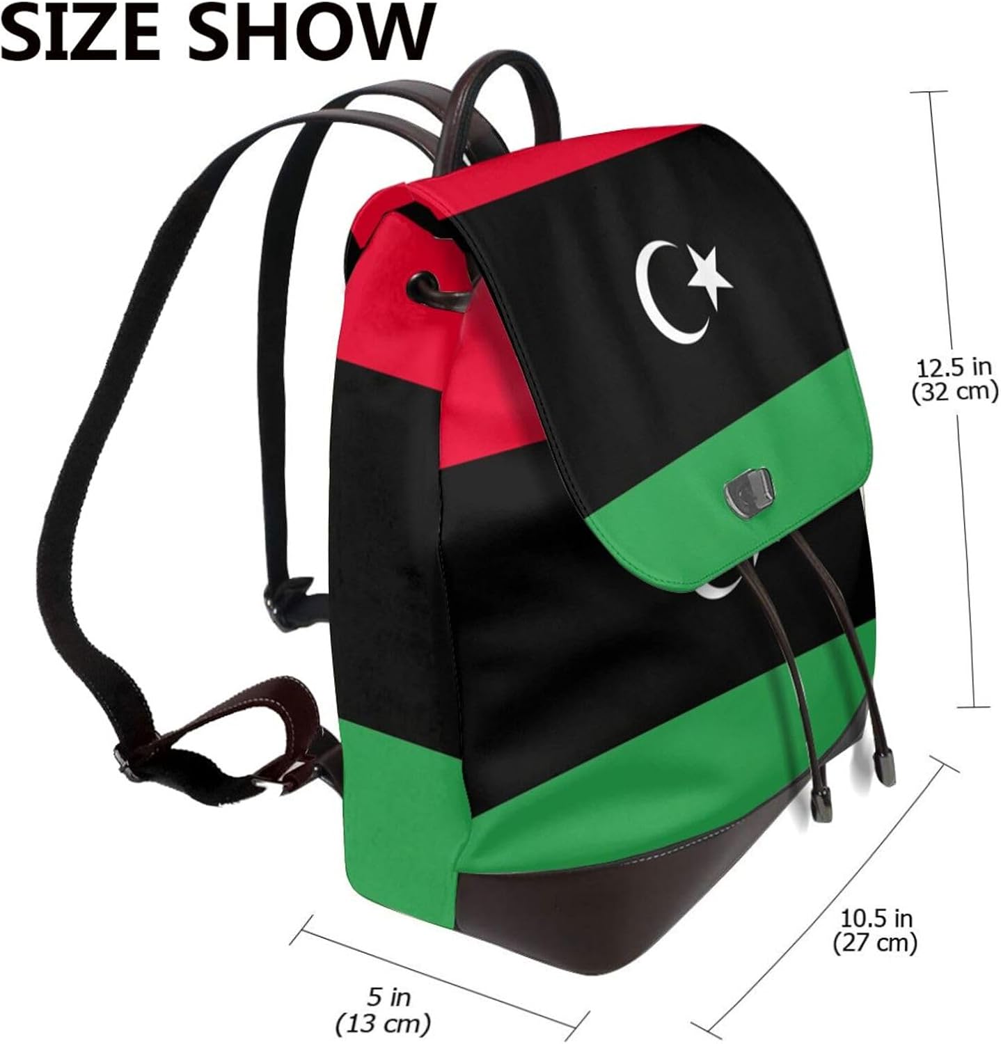 Libyan Flag Print Women'S Backpack Stylish Lightweight Versatile Rucksack Ladies Casual Bag Travel