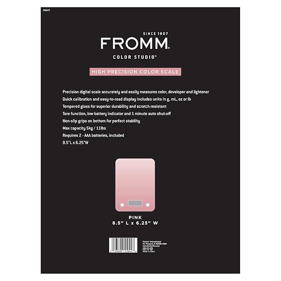 Fromm Color Studio Digital Scale for Measuring Hair Color, Dyes - Multi-Purpose Kitchen Food Scale for Weight Loss, Cooking, Baking, Keto, Meal Prep
