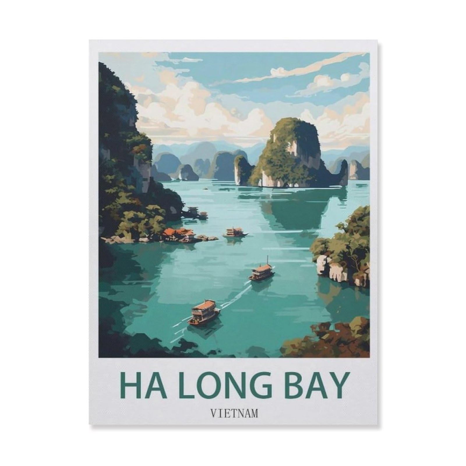 Ha Long Bay Vietnam，Retro Metal Tin Sign Vintage Sign For Home Coffee Wall Decor(20x30cm）8x12 inch-EF43