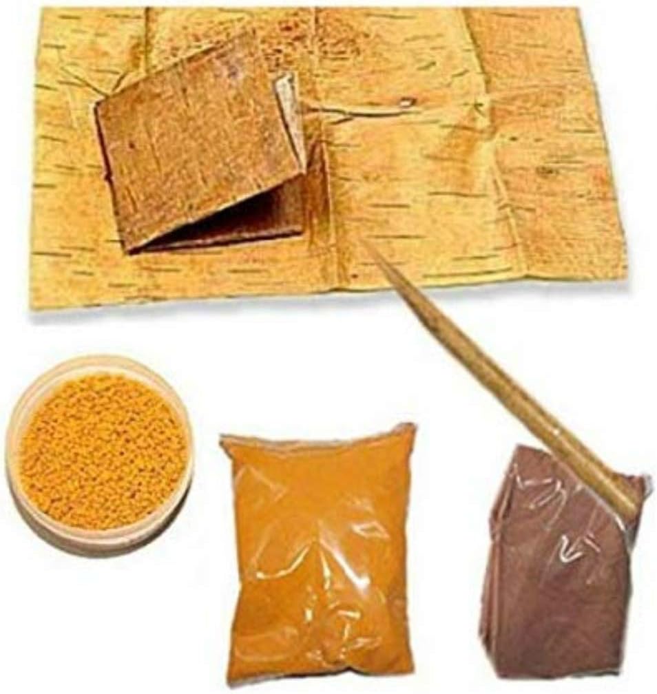 BHOJPATRA Mantra Writing KIT/Original Bhojpatra 5 Sheets with Asthgandh Ink, Red Sandalwood and Pomegranate Pen for Mantra Siddhi Writing Kit