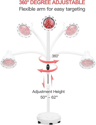 Miniatura 3 de Soporte de luz infrarroja lámpara de calor infrarrojo cercano de luz roja de 275 W con brazo flexible y control de extracción