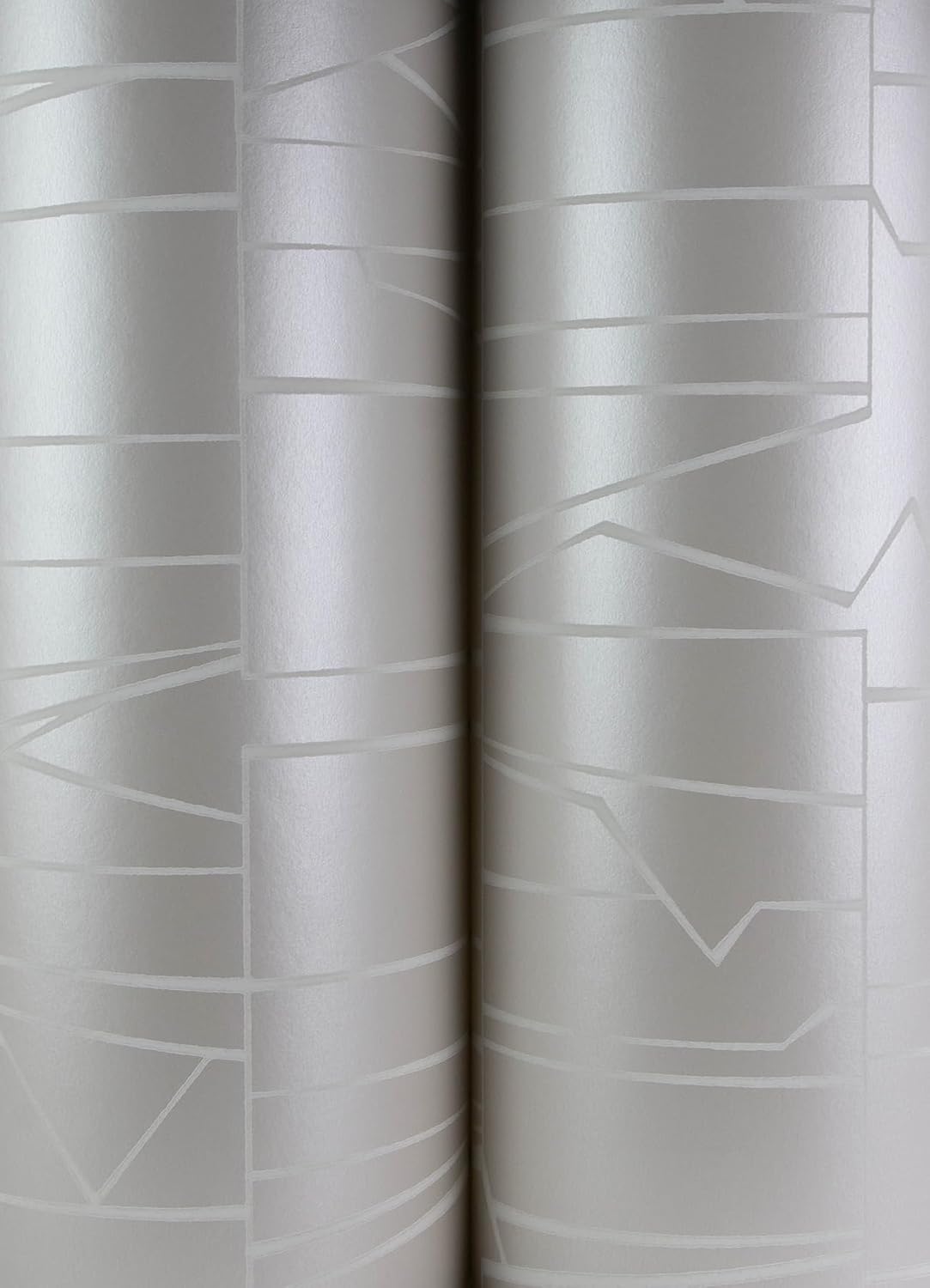 A-Street Prints Huntington Silver Geometric Stripe Wallpaper, 4155-72819