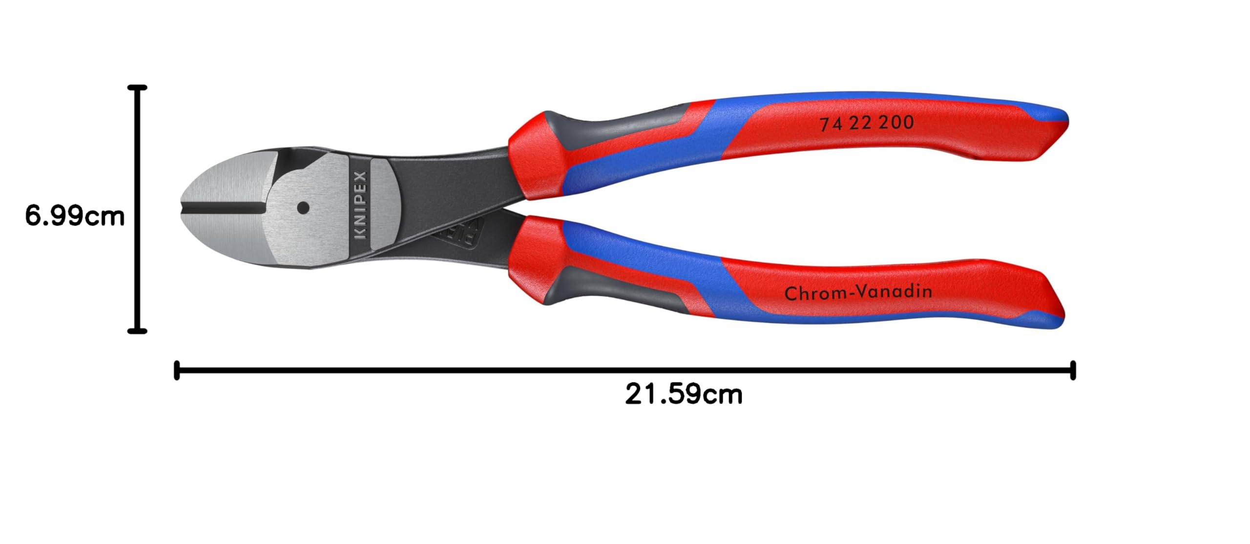 KNIPEX Tronchese laterale per meccanica tipo forte con manici comfort 200 mm, 74 22 200