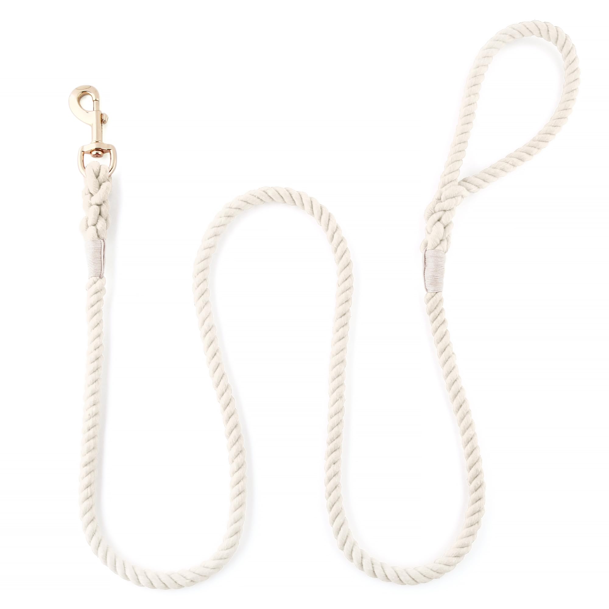 Snootiful Hound Cotton Rope Dog Lead - 150cm - Bright Colours - 100% Cotton (White) - Image 3