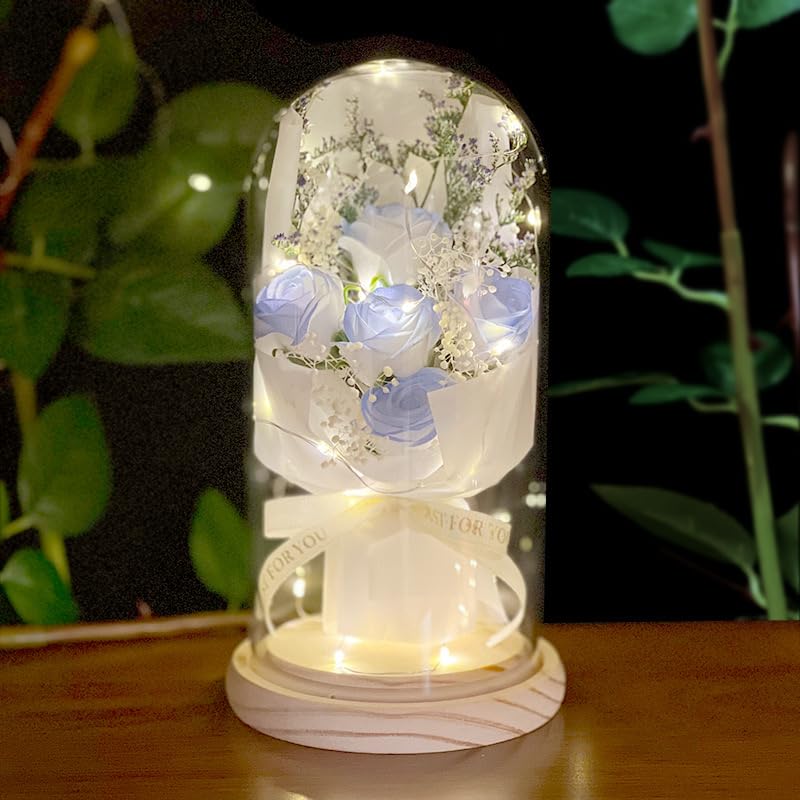 SUNTEROM 造花 バラ ゴールドローズ バレンタインデー 枯れない花 プレゼント 誕生日プレゼント 女性 人気 母の日 母親 薔薇 彼女 ライト 父さん お母さん 結婚祝い クリスマス