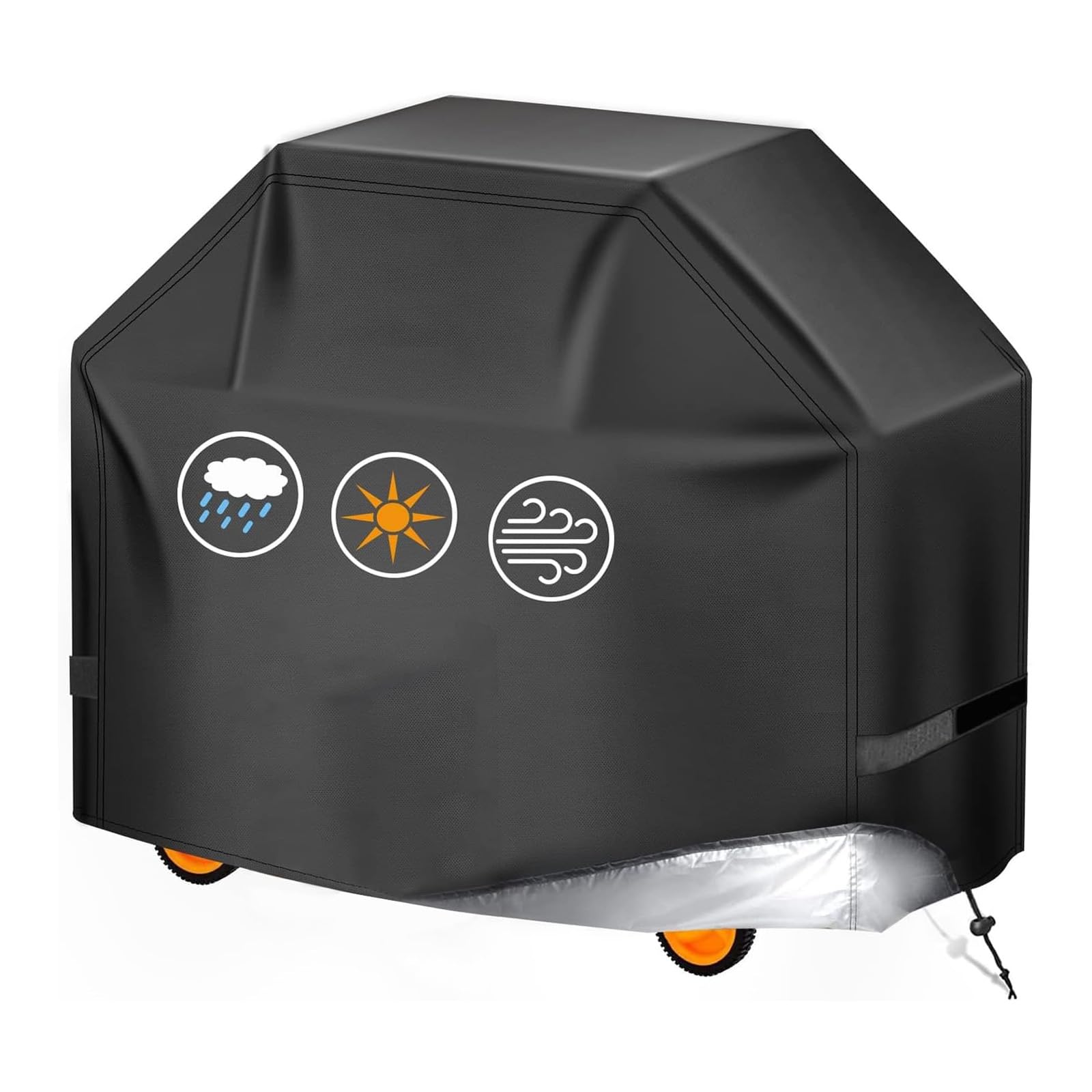 LiYaBaiHuo BBQ Grill Cover for Char-Griller Texas Trio Offset Combo, Heavy Duty Barbecue Cover Outdoor Grill Protector Windproof Adjustable Straps