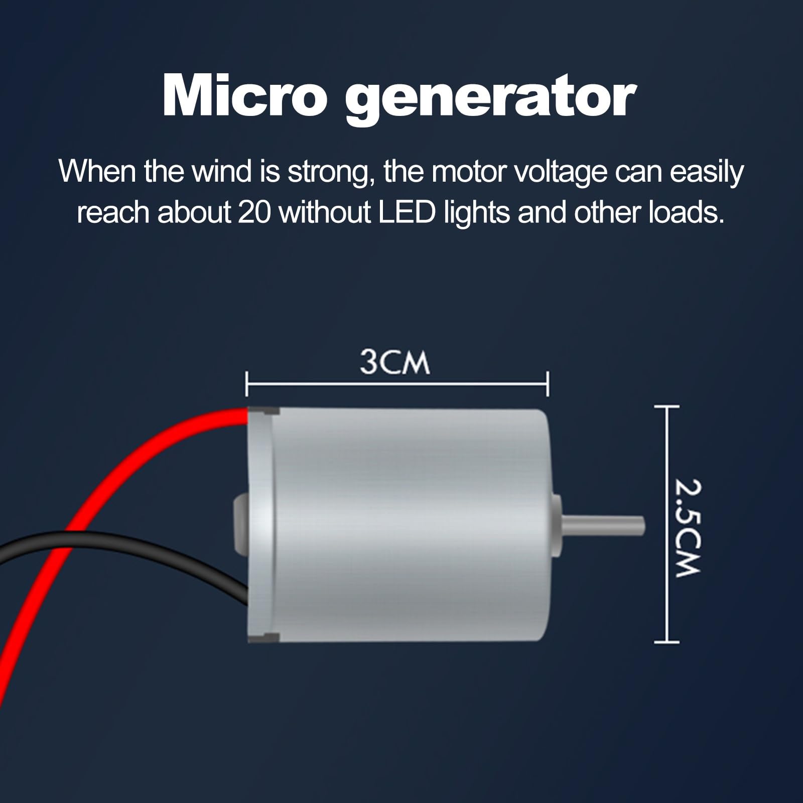 DEWIN Kit generatore eolico fai-da-te,Mini Motore a Turbina Kit Generatore Micro Eolico Verticale 0,01V-24V con pale di Supporto