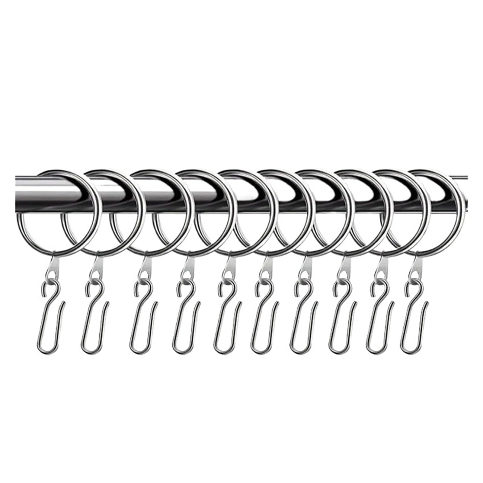 Duschvorhang Ringe 20 Stück Gardinenringe for Aufhängen und 20 Stück Gardinenhaken(Color-01)