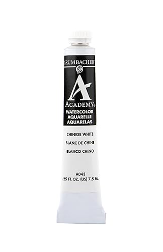 Academy Watercolor Paint, 7.5ml/0.25 Ounce, Chinese White (A043)