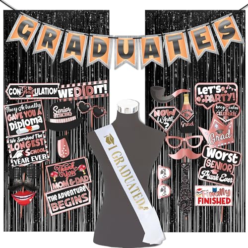 Image of Wobbox Graduation Props for Adults, Graduation Party Props, Happy Graduation Banner, Graduation Sash, Graduation Party Decorations Items (FP5056)