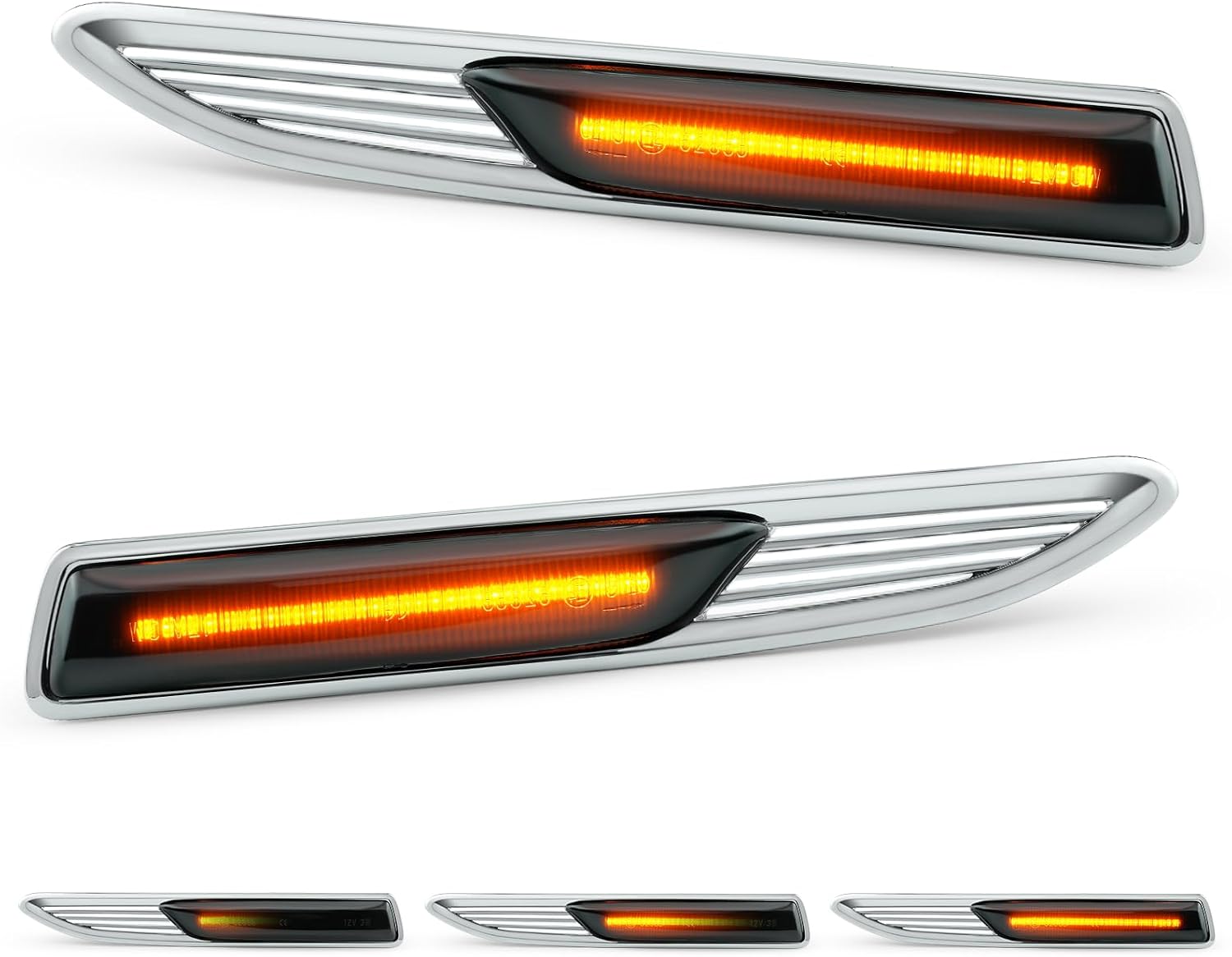 LED Side Mirror Turn Signal Light - Amber Sequential Blinker, Compatible with Ford Focus 2008-2016,5X Brighter, Plug and Play, IP68 Waterproof