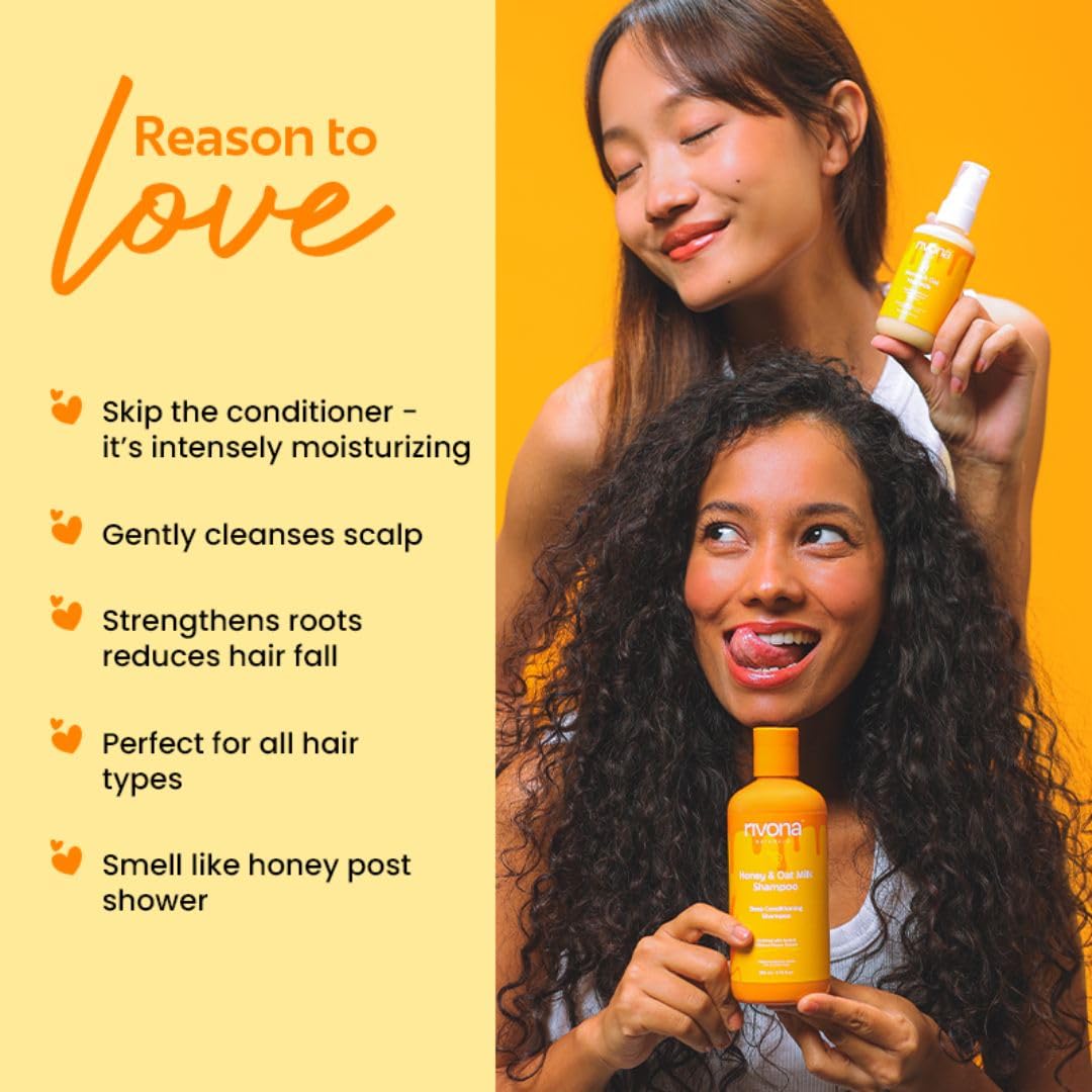 Rivona Naturals Honey & Oat Milk 2 In 1 Deep Conditioning Shampoo| Sulfate-Free | With Amla & Hibiscus for Hair Growth | 200ml 3