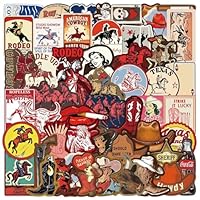 50 Pcs Western Cowboy Stickers for Kids Teens Adults Boys Girls Gift,Cowboy Decals Pack for Laptop,Skateboard,Luggage,Car,Bike,Cup,Computer,Water Bottle Decor,Vinyl Waterproof Stickers