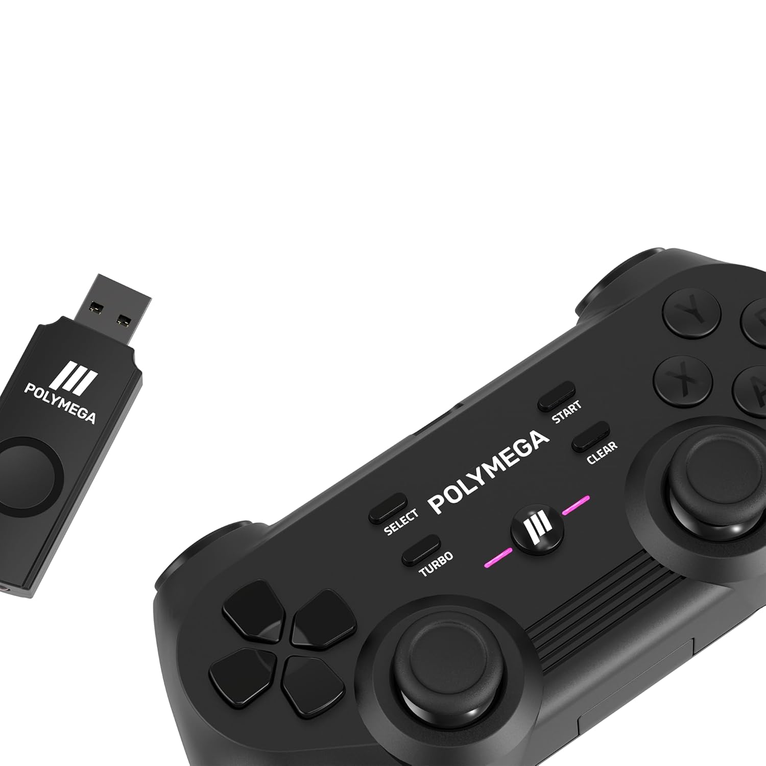 Polymega Universal Wireless Controller (WC02) - Low Latency Connection Over 2.4GHz Dongle Or Wired Connection