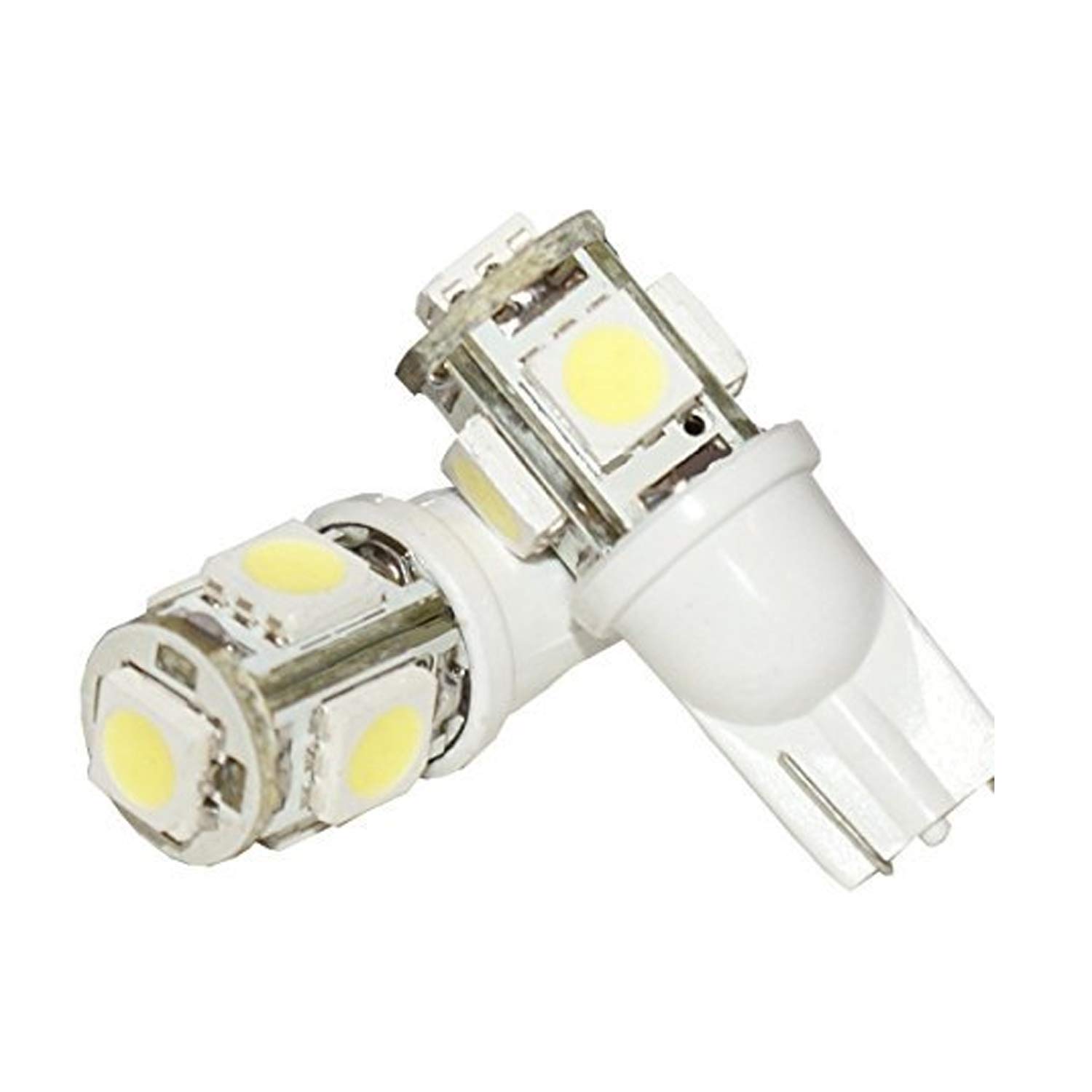 Universal T10 LED Wedge Dome Trunk 5 SMD Car-Interior/Dashboard License Plate Light Bulb for Automobiles (2 PCS)