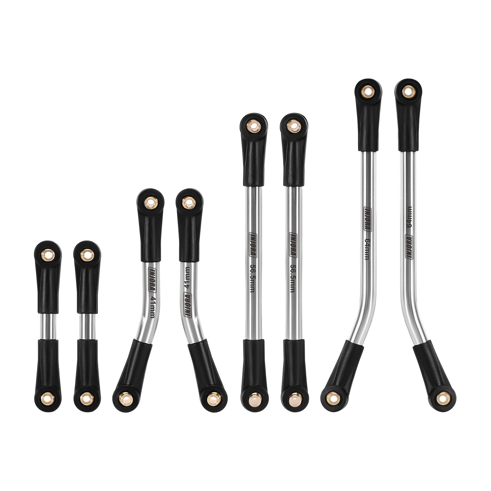 INJORA Stainless Steel High Clearance Chassis 4 Links Set for 1/24 Axial SCX24 GX470 Upgrade