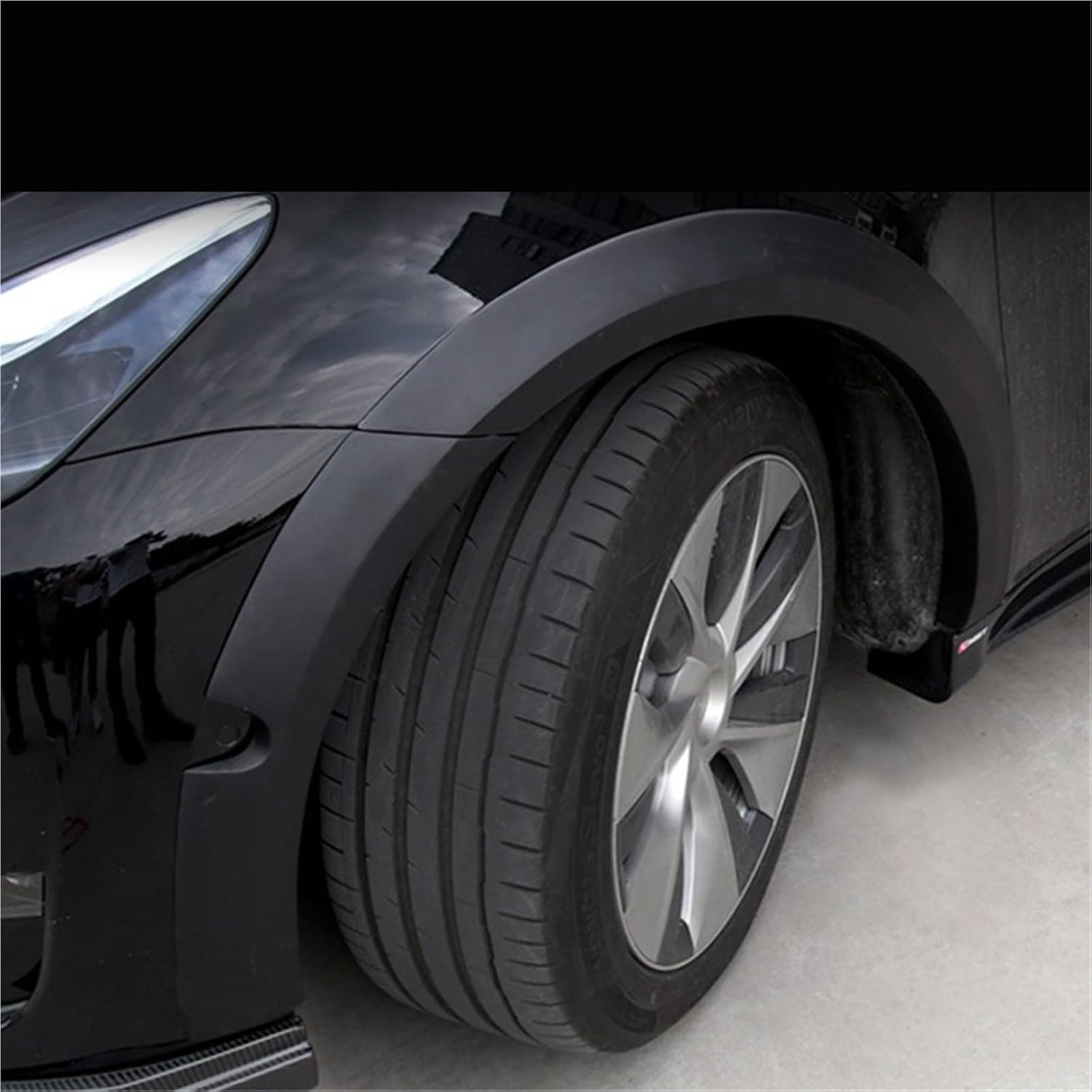 Wheel Eyebrow Arches Fender Flares Lip Protector Trims Mudguard Compatible With Tesla Model Y 2021-2024 Car Accessories(Carbon fiber look)
