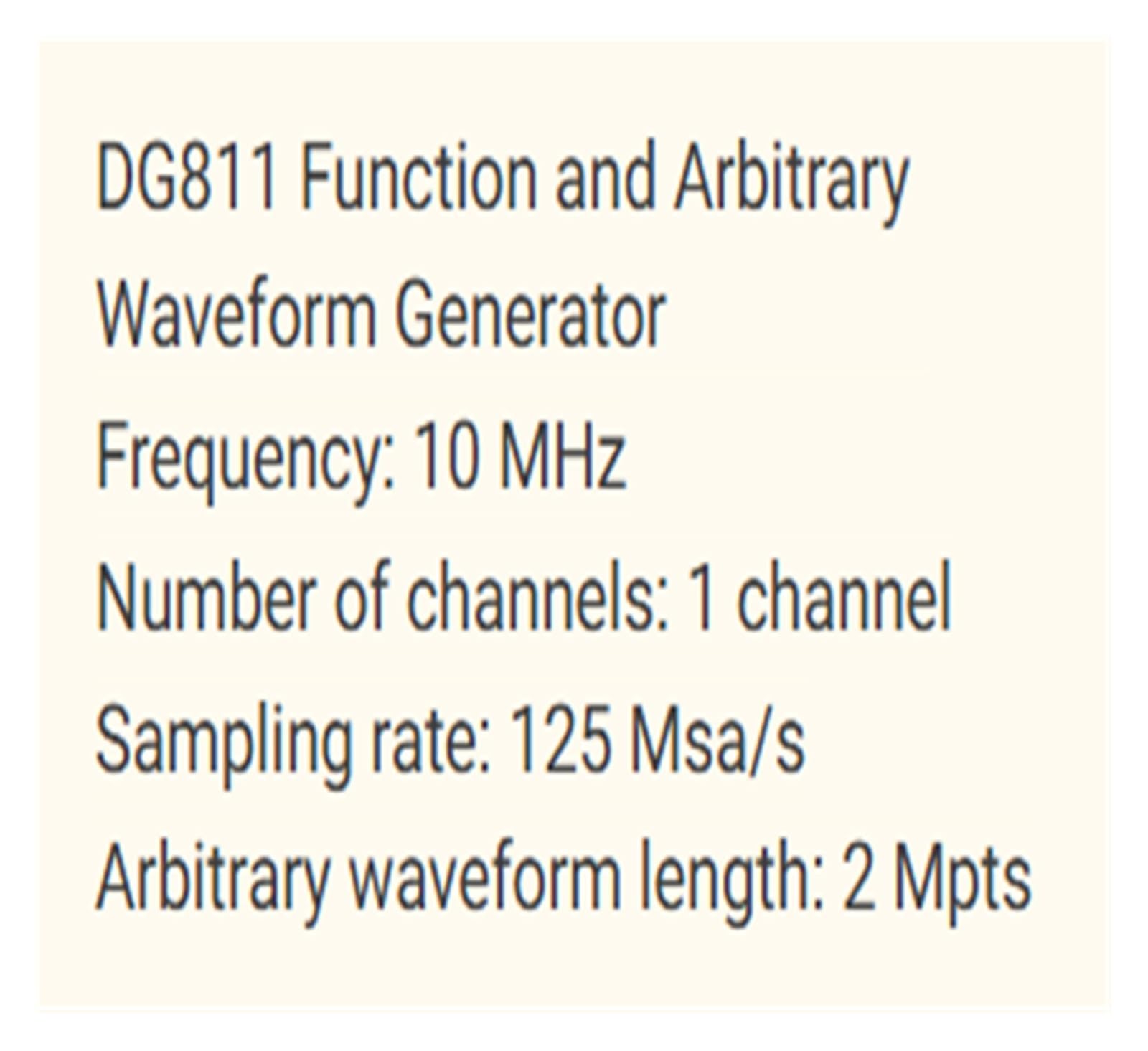 DG812 Generatore di funzioni a doppio canale da 10 MHz e forma d'onda arbitraria 125 Msa/s