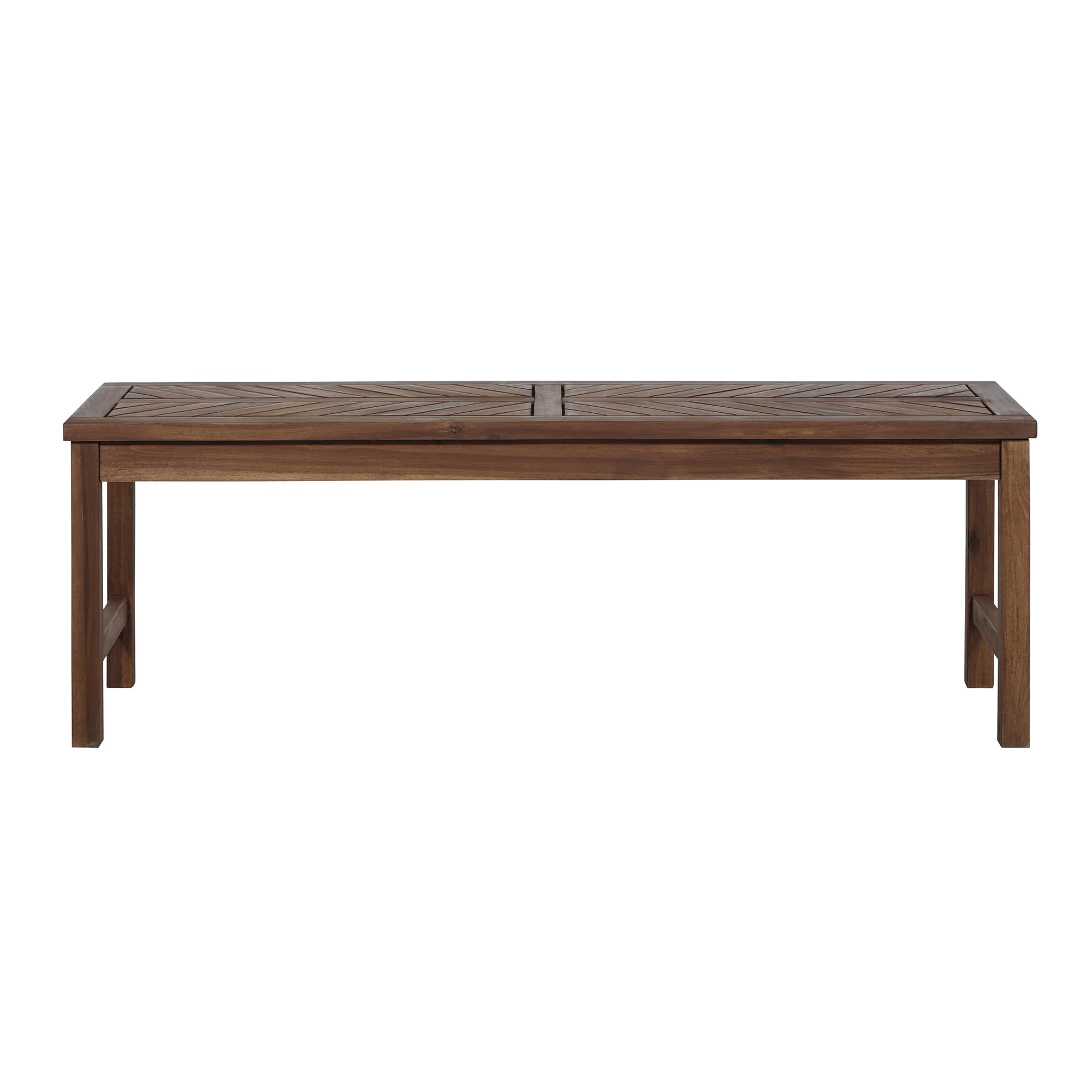 GOWE Modern Top Solid Wood Patio Bench - Dark Brown