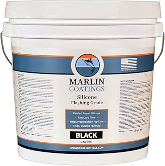 100% Silicone Roof Patch – Prevent and Repair Leaks – Complete Waterproofing – Easy Trowel or Brush Application… (1 Gallon, Black)
