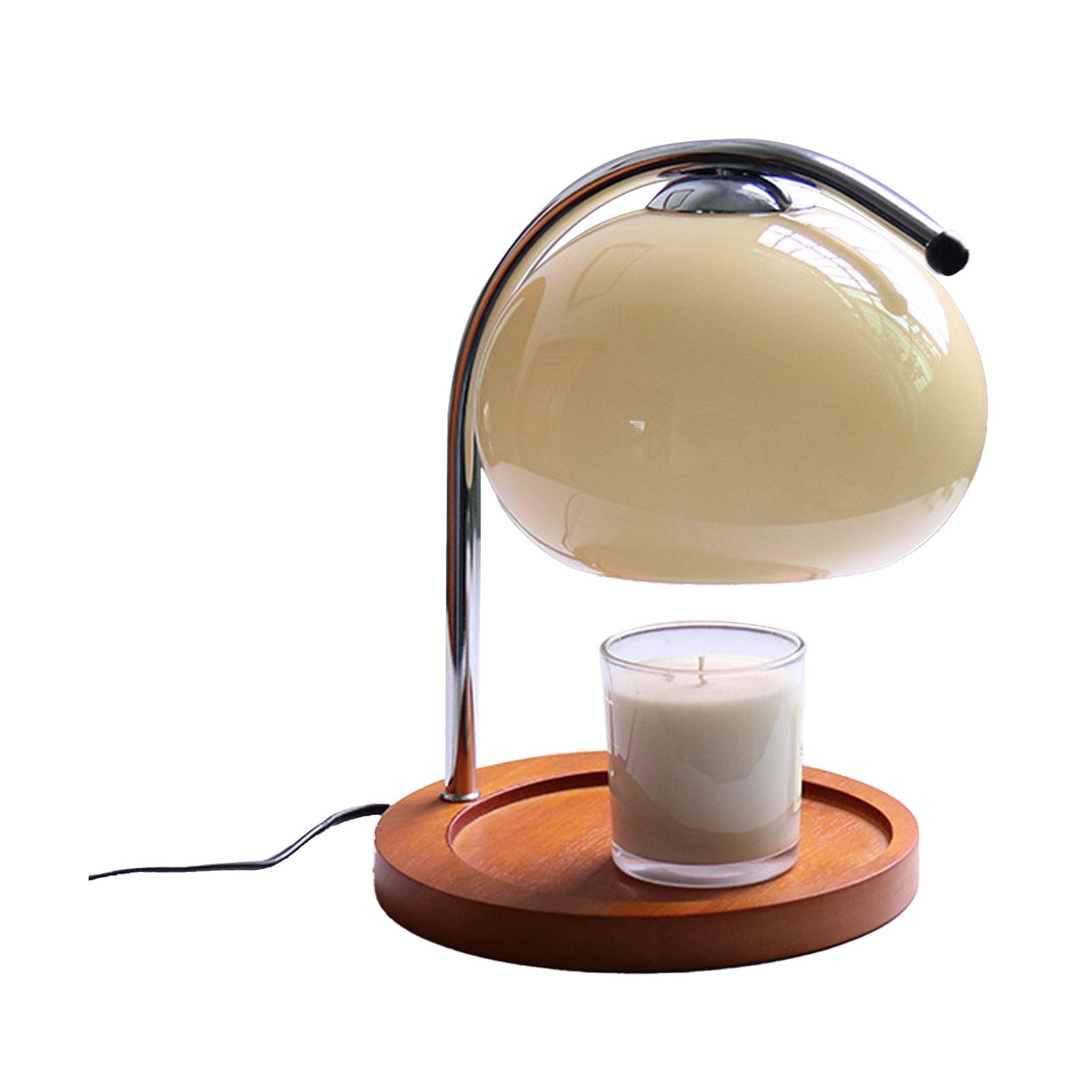 SIXRUN Lampe Chauffe-bougie Rétro, Support de Lampe Chauffe-bougie, Support en Fer, Abat-jour en Verre, Lampe Décorative Rétro pour Faire Fondre les Bougies avec Minuterie (Prise UE