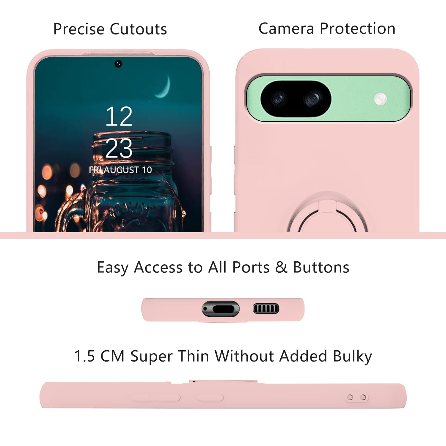 Compatible With Google Pixel 8a Case Shockproof with Ring Kickstand - Image 3
