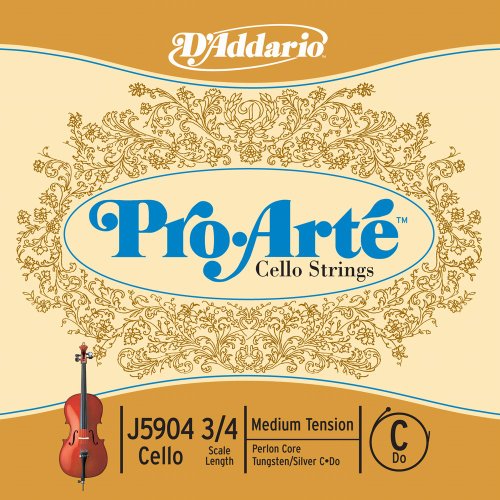 D'Addario Pro-Arté Cello 10Blk C 3/4 Med (J59043/4M-B10)