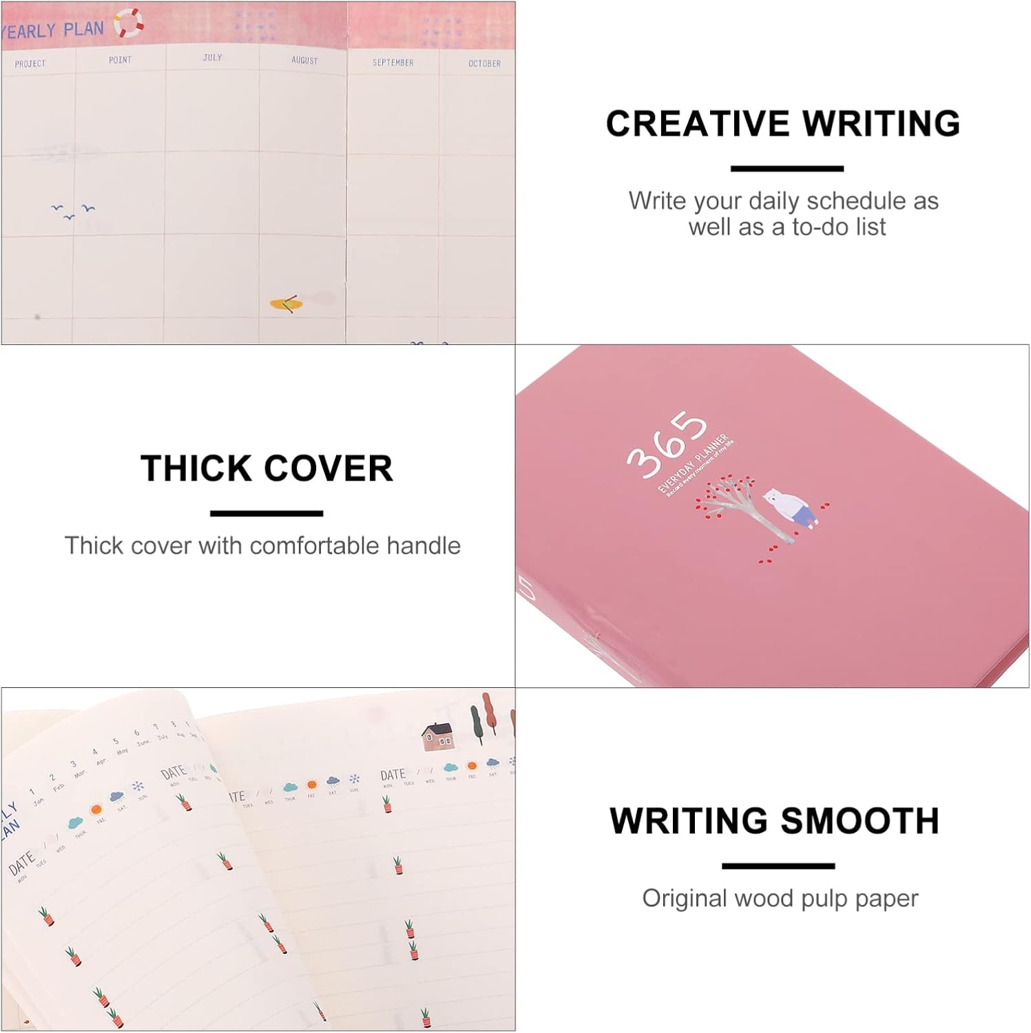 3pcs Students Weekly Notebook Journal Sketchbook Monthly Drawing Girls Simple Art Scrapbook Travel Writing Notepad Constellation Random Pocketbook Gifts Diary Color College Boys Note pad (Colo