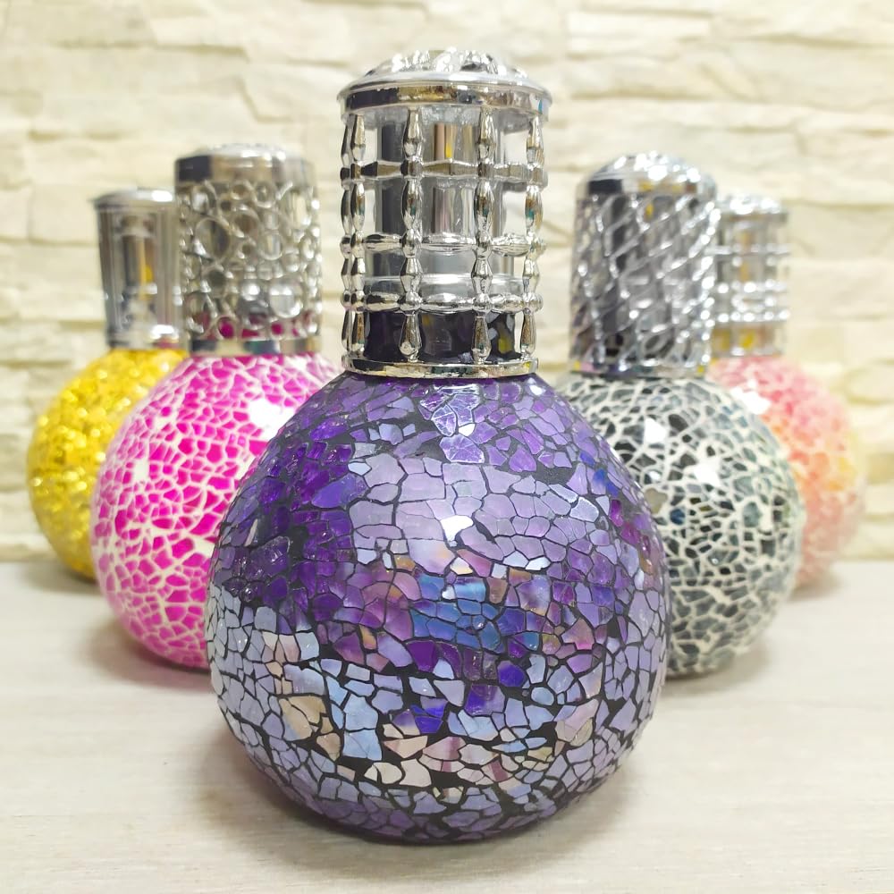 Pack lámpara catalítica Mosaico Azul Océano + Fragancia Aroma Vainilla Eco 245 ml - Elimina Malos olores, Limpia, sanea y perfuma el Ambiente