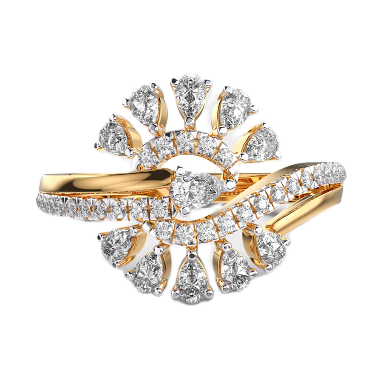 Bague d'éternité en argent 925 moissanite poire faite main