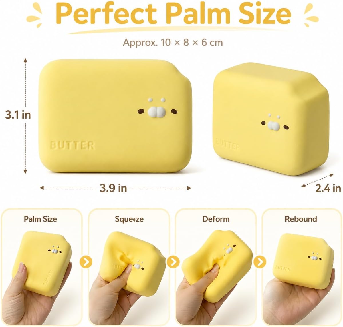 Butter Seal Squishy Toy,Slow Rising Kawaii Squishy Palm Size Squeeze Toy image 4
