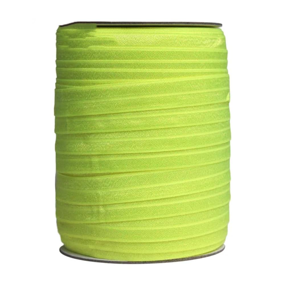 Gumki do szycia, Elastyczne taśmy z elastanu, składane, wielokolorowe, 50-100 jardów(Neon Lemon,100 Yards)