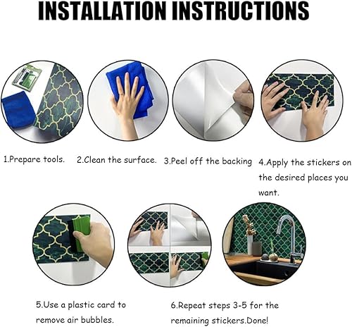 Miniatura 6 de Lukery LA013 - 20 hojas de azulejos impermeables contra salpicaduras para cocina, imitación de cuero sintético 3D, azulejos de grano de madera,