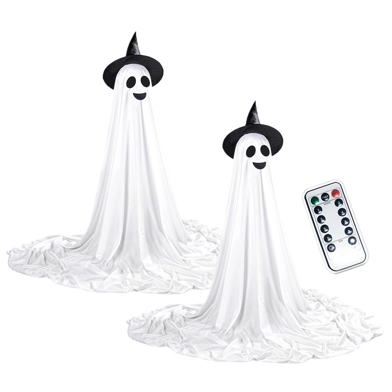 Xinsheinelry Glowing Adjustable Specter Statue with LED Lights for Indoor Outdoor Halloween Displays & Haunting Setup Eerie Yard Specter Stand Decoration