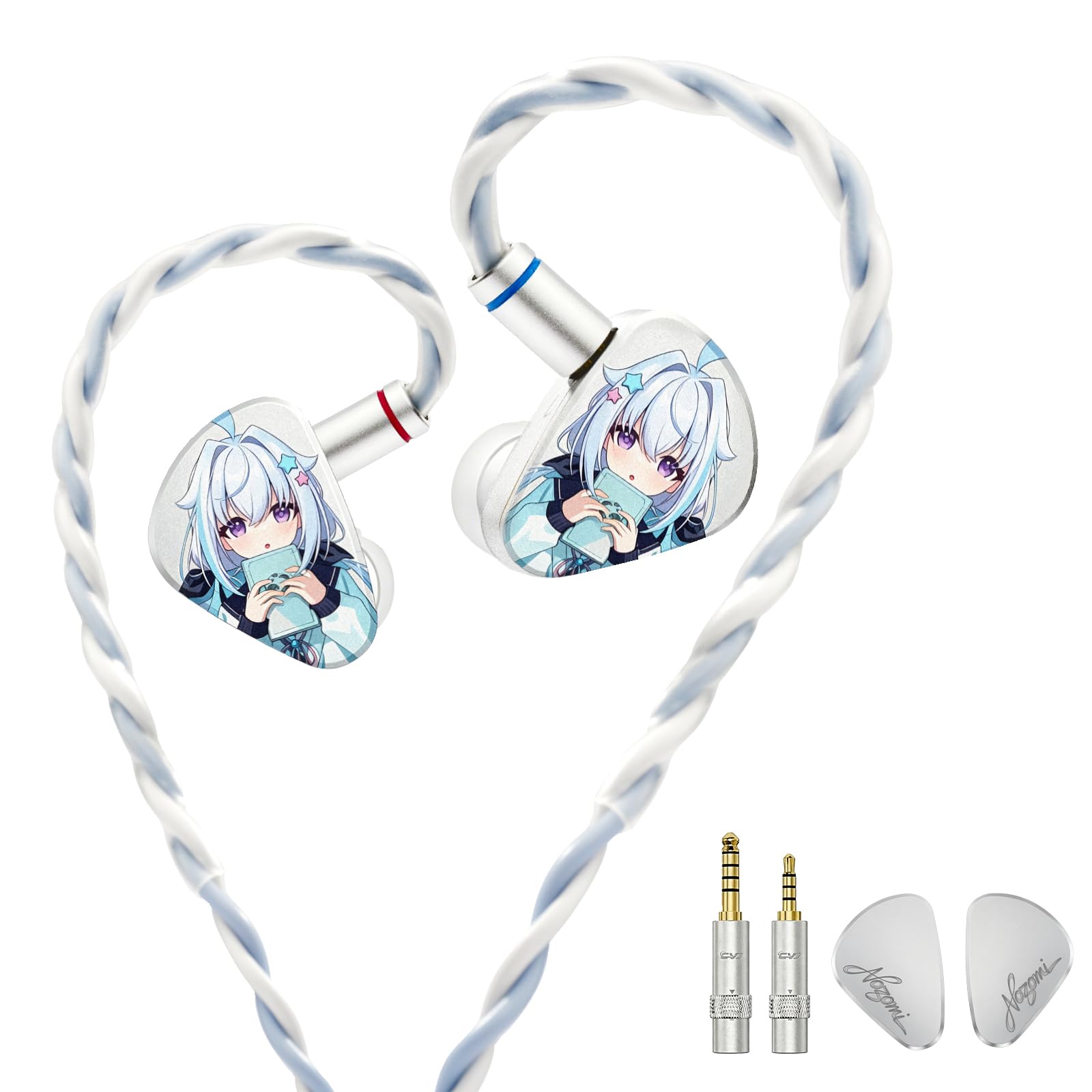 美品 CVJ NOZOMI 有線イヤホン 中華イヤホン リケーブル可能イヤホン Amazon.co.jp: CVJ 海藍星の夢&NOZOMI （銀） IEM イヤホン 有線/2DD+