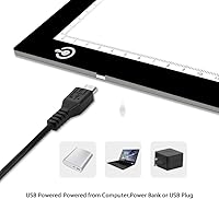 Vista 4 de LitEnergy Caja de luz LED portátil A4, almohadilla de luz USB Power LED Artcraft Tracing Light Table para transferencia de tatuajes, dibujo, boceto