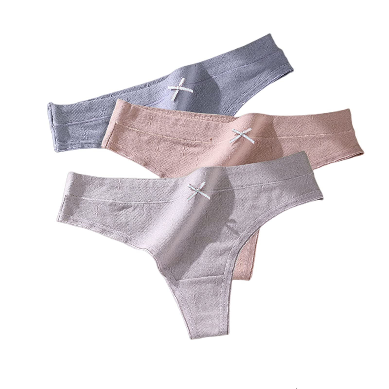 Unterhosen Damen 3Pcs/Set Trackless Jacquard Sport Tanga-Set 1,L