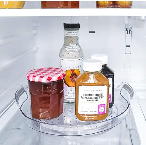 Miniatura 3 de madesmart Tocadiscos portátiles poco profundos - Gris claro  Colección de nevera  Asas para portabilidad  Fácil de girar  Forro y base