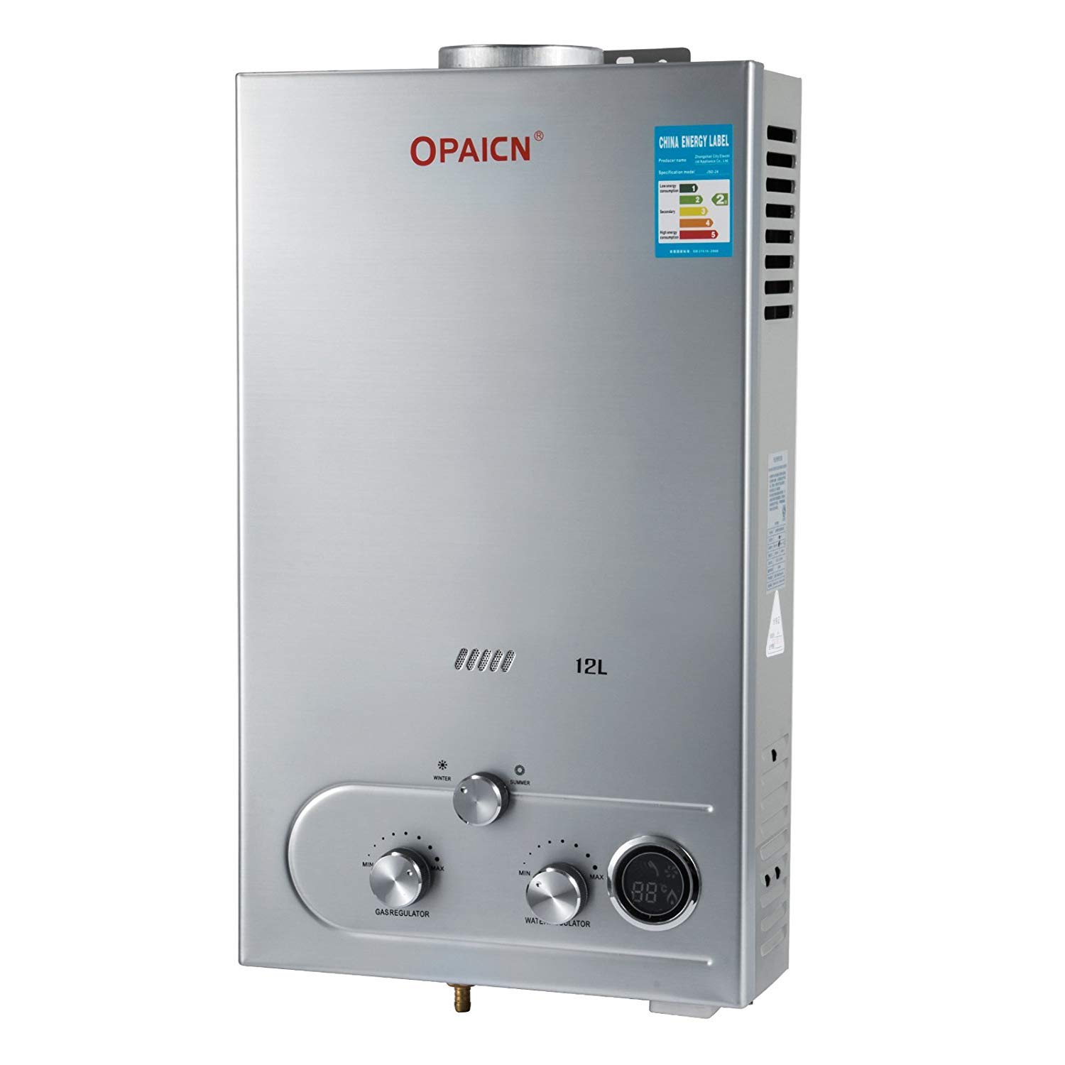 Happybuy Tankless Hot Water HeaterPropane 12L Propane Hot Water Heater  3.2GPM Tankless Water Heater 24KW Stainless Steel with Shower Head Kit  Wall-Mounted Water Heater : Amazon.sg: DIY u0026 Tools