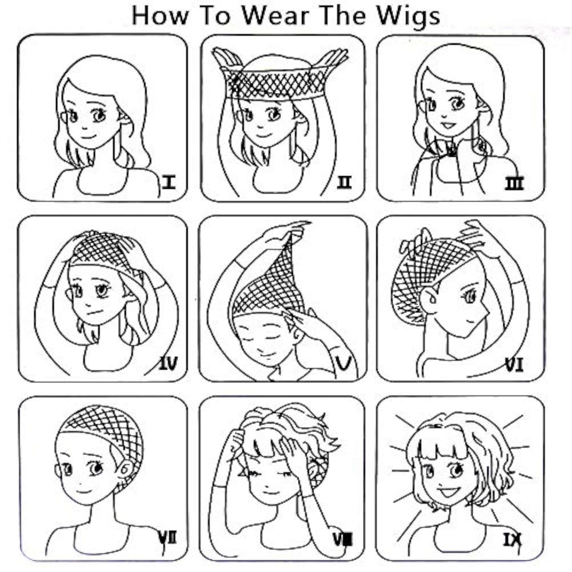 Hanako Kun Cosplay Wig with Face Stickers & Wig Cap