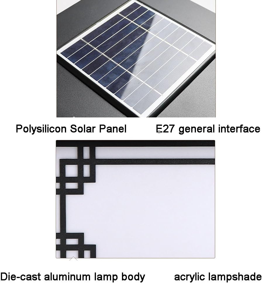 Black LED Pillar Outdoor Light Waterproof Lawn Lamp Post Cap Die-Cast Lantern with Remote Control Vintage Style Outdoor Light