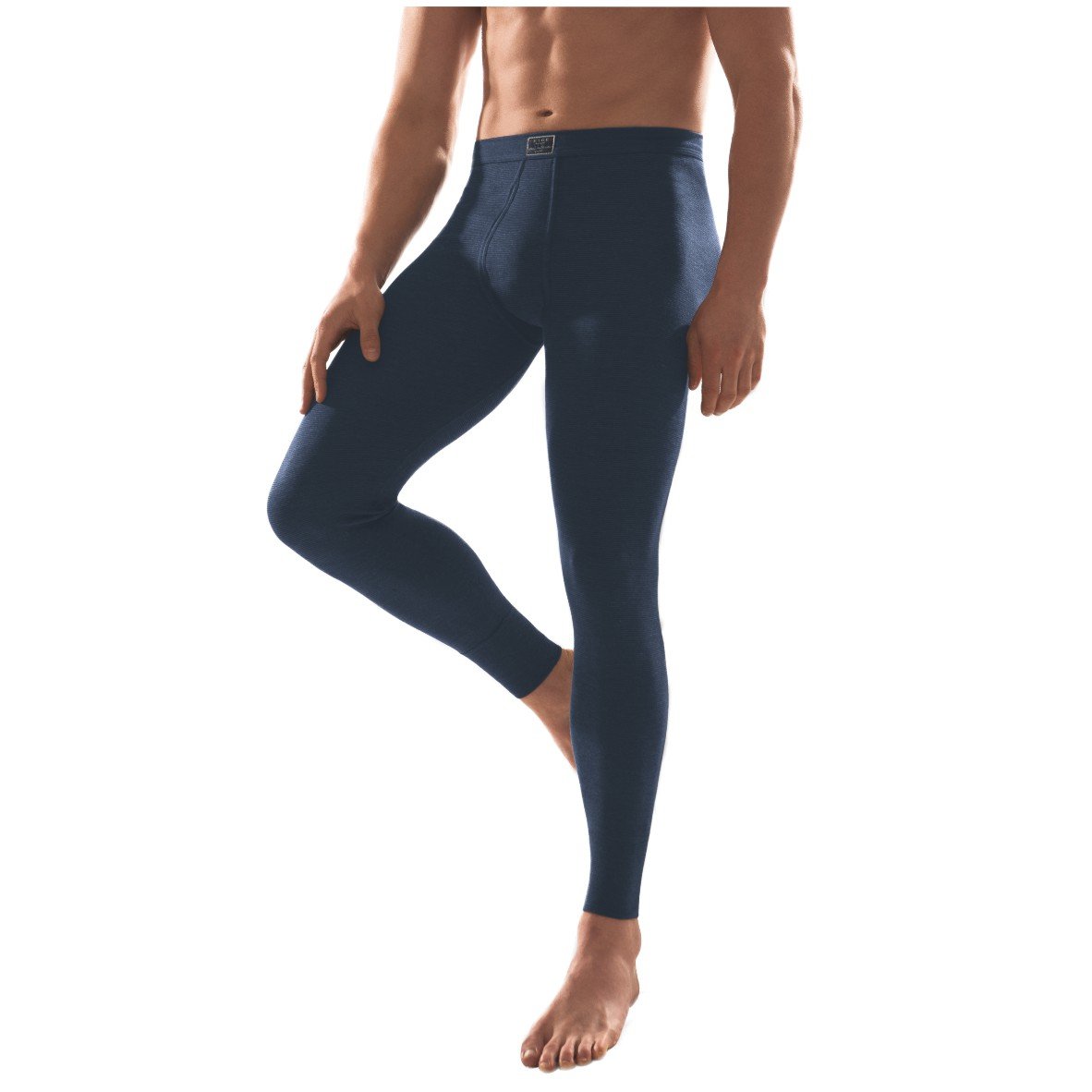 Esge Herren Unterhose Lang 2er Pack – dunkelblau, Größe L, mit Eingriff