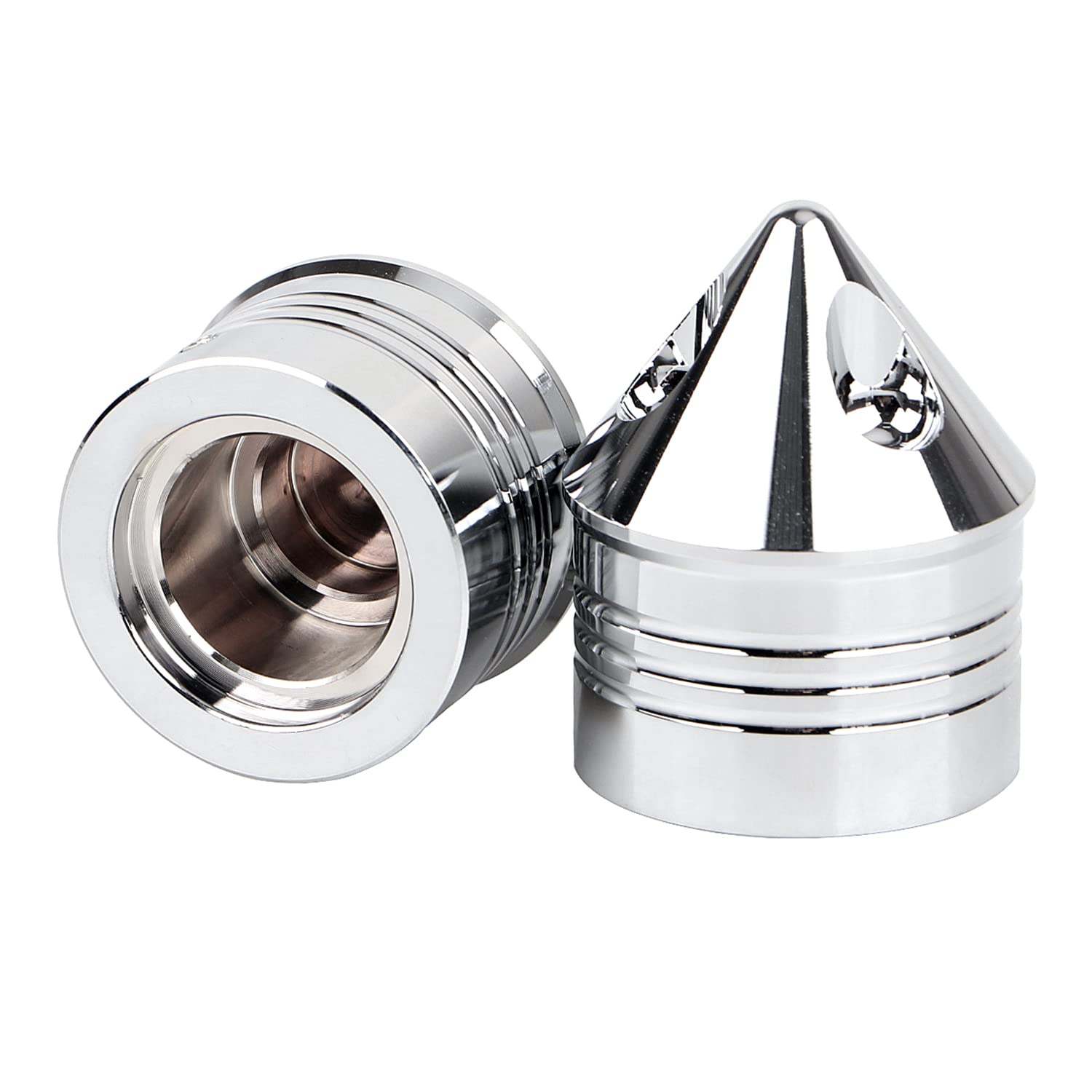 BID4ZE Chrome Spike Dado anteriore Copre Cap compatibile con Harley Touring Electra Glide Classic Injected - FLHTC I Road Glide-Injected - FLTR-I 2000-2006 Dyna Low Rider - FXDL 2004-2005