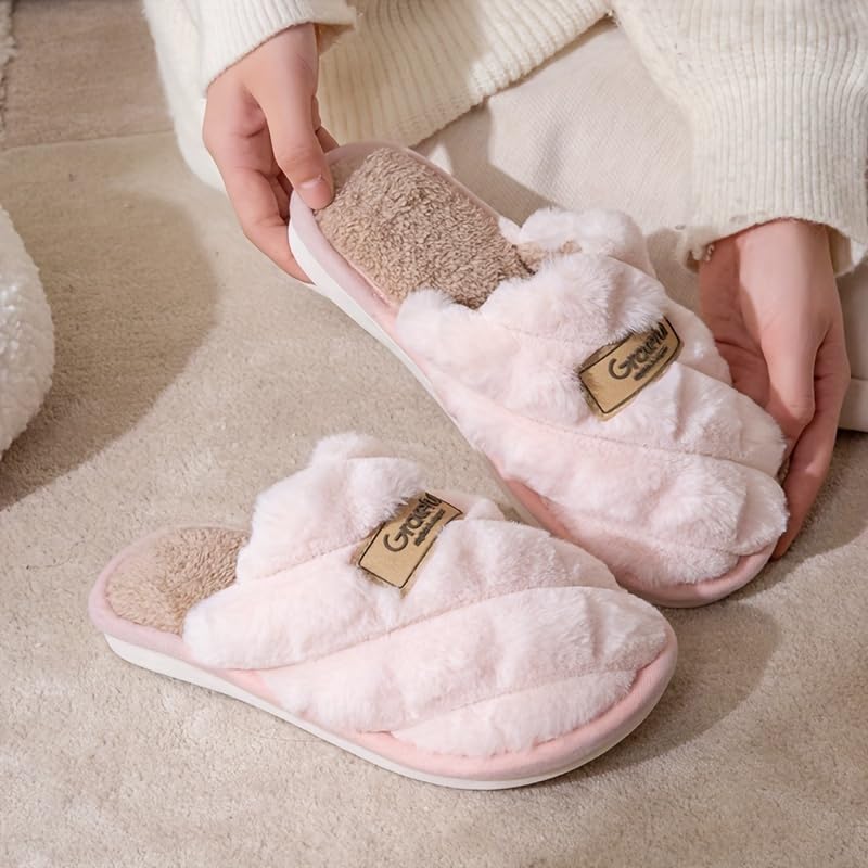 Women's multi-color winter slippers - Thick and soft cushioning inside, durable and slip-resistant PVC sole. Indoor home shoes with cute style.2