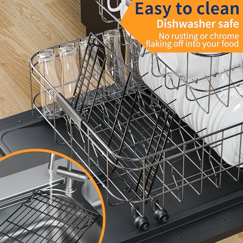 Image of 4PCS Cooling Racks for Cooking and Baking, Collapsible 4 Tiers 10 inchX16 inch Cool Batches of Cookies, Non-Stick & BPA-Free, Oven and Dishwasher Safe (Black-200)