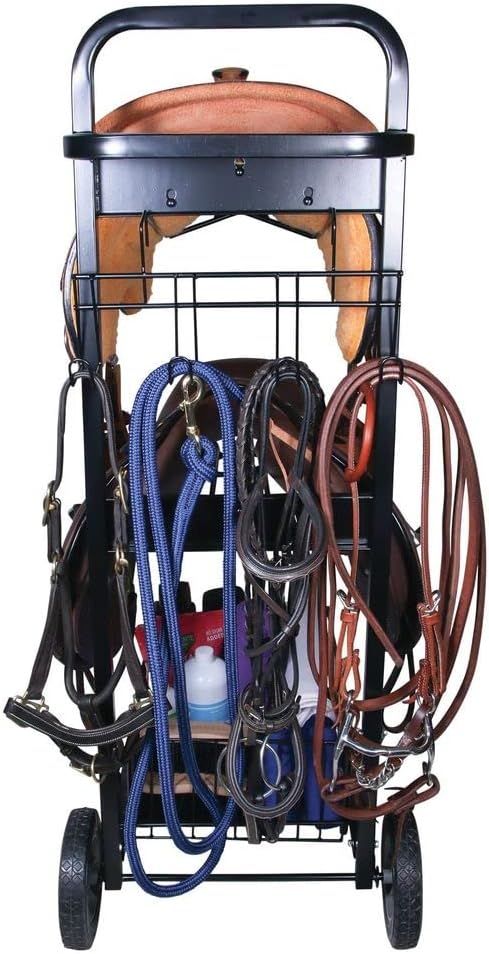 EASY-UP Saddle and Tack Cart | Ideal for Stable and Horse Owners Equipment Transport | Organized Tack Storage Solution | Robust Construction | 5-Year Warranty