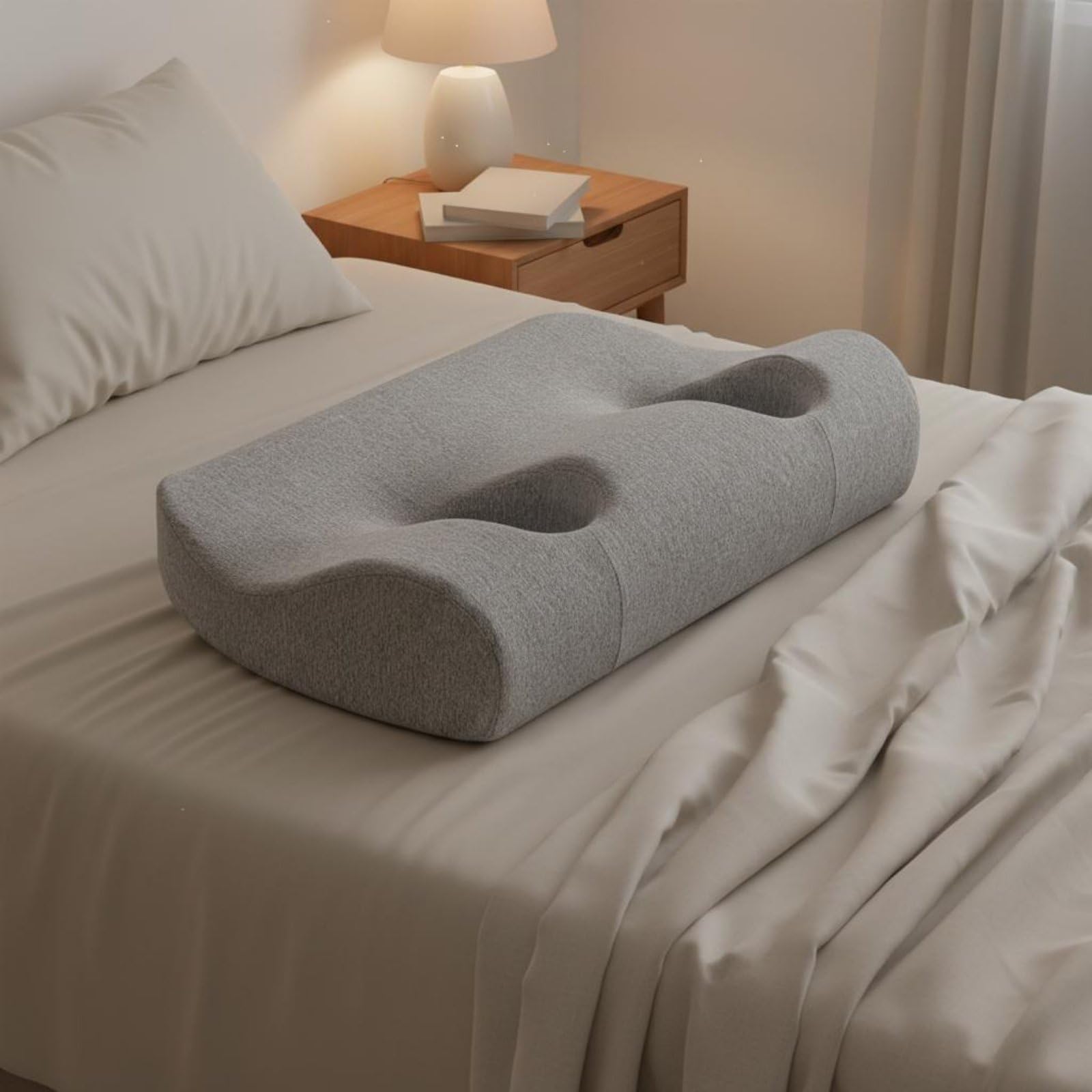 Almohada de Espuma Viscoelástica Almohada para Dormir con Auriculares Cojín Cervical Almohada con Orificio Auricular Orejera para Siesta Material de