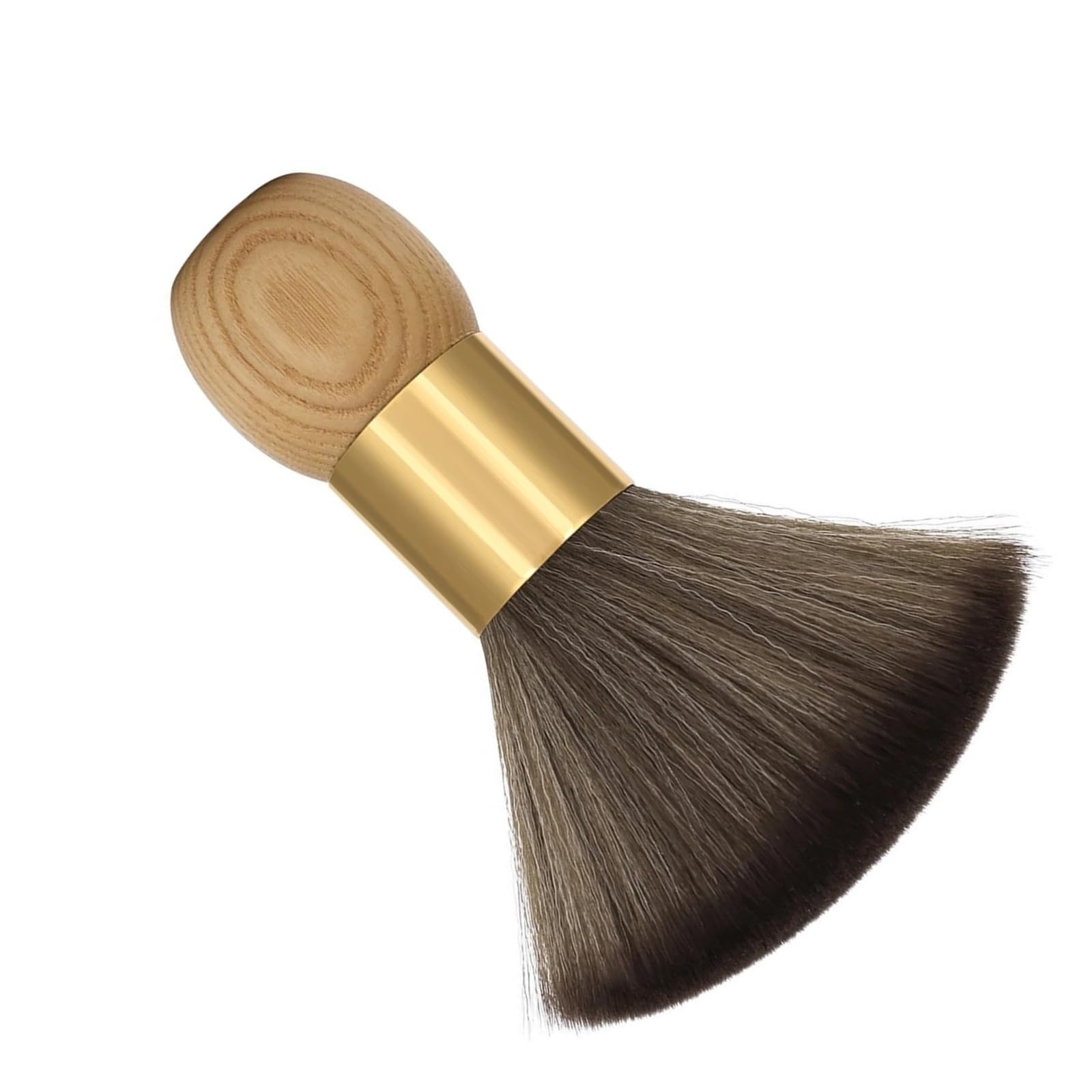 Salón De Peluquería Profesional Antiestático Herramienta De Estilismo Cepillo Suave Cuello Cara Eliminación De Polvo Cepillo De Limpieza Mango De Madera(D)